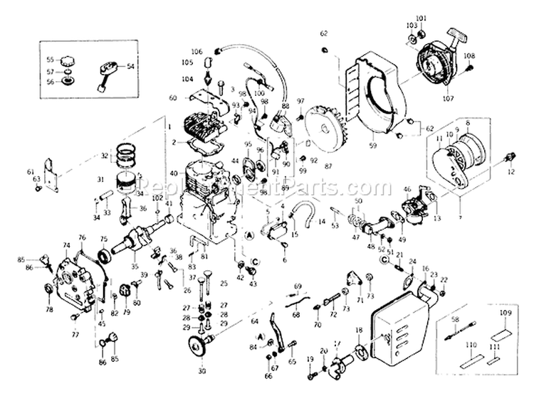 Page D Diagram and Parts List for 8845-0  Briggs and Stratton Generator